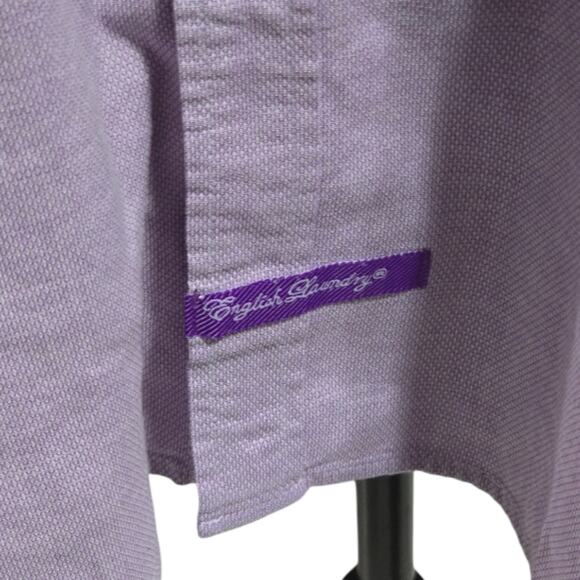 English Laundry Purple‎ Collar and cuff Detail Button-Up Shirt Size 16.5 - Picture 2 of 8